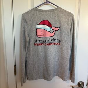 Men’s Vineyard Vines Gray Christmas Long Sleeve Shirt